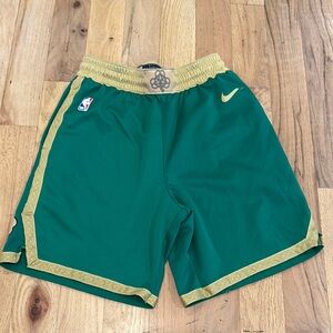Boston Celtics Basketball Game Shorts Nike Green?Gold Trim St Pats Men 34 Large